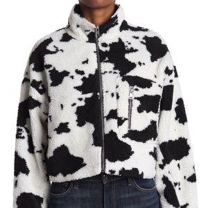 Elodie Faux Fur Cow Print Jacket